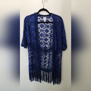 Chico's Size 1 lace kimono summer cover-up cardigan